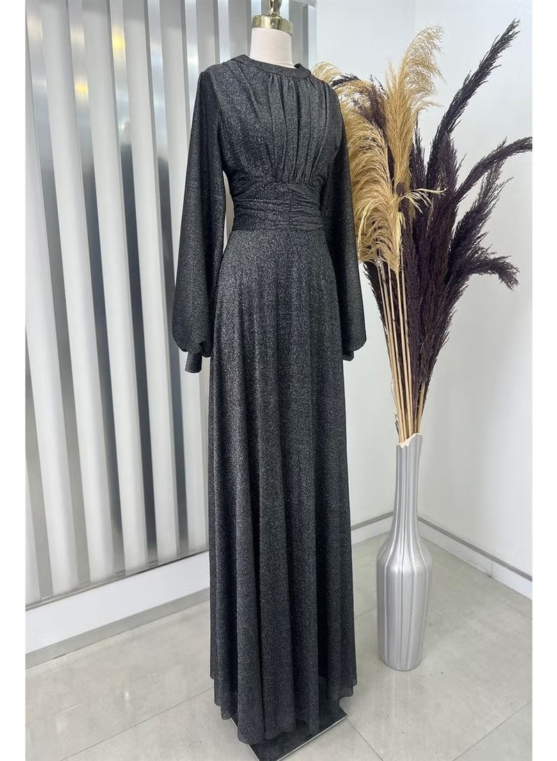 Esilanur Adel Hijab Evening Dress Anthracite - Image 1